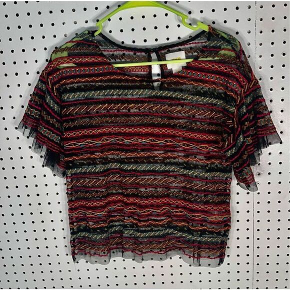 Maeve Anthropologie sheer blouse - Picture 1 of 3